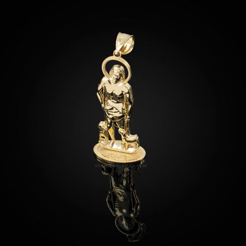 Gold St. Lazarus of Bethany Statuette Pendant