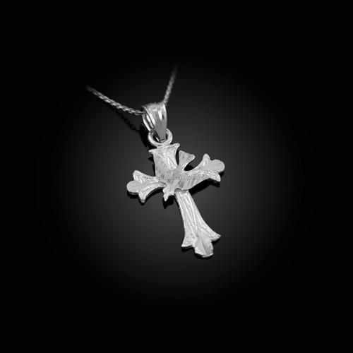 White Gold Holy Spirit Dove Cross DC Charm Necklace