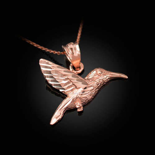 Rose Gold Hummingbird DC Charm Necklace