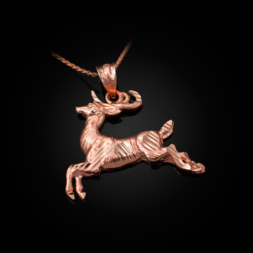 Rose Gold DC Deer Pendant Necklace