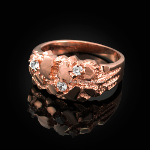 Rose Gold Elegant CZ Nugget Ring