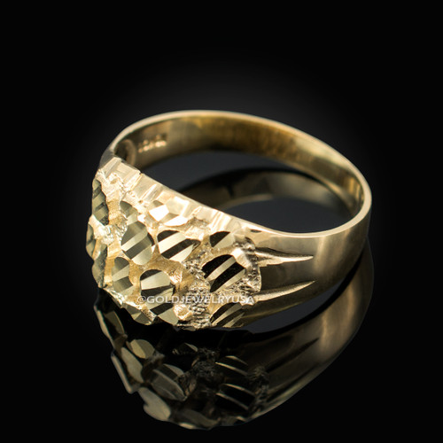 Yellow Gold Midsize Sparkle Cut Nugget Ring