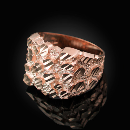 Rose Gold Mens DC Nugget Ring