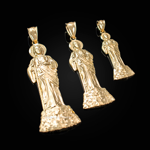 Yellow Gold St. Jude Diamond-Cut Pendant (S/M/L)