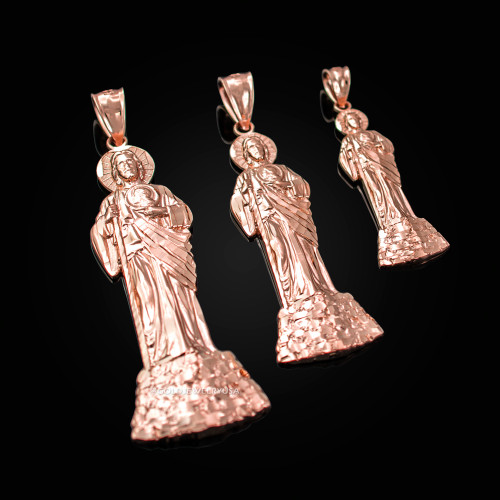 Rose Gold St. Jude Diamond-Cut Pendant (S/M/L)