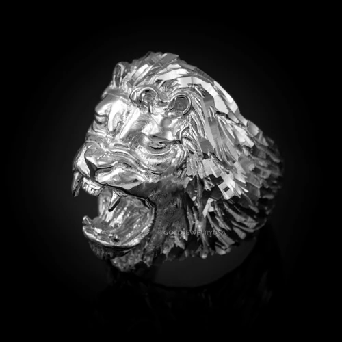 Roaring Lion Men's DC Ring in White Gold