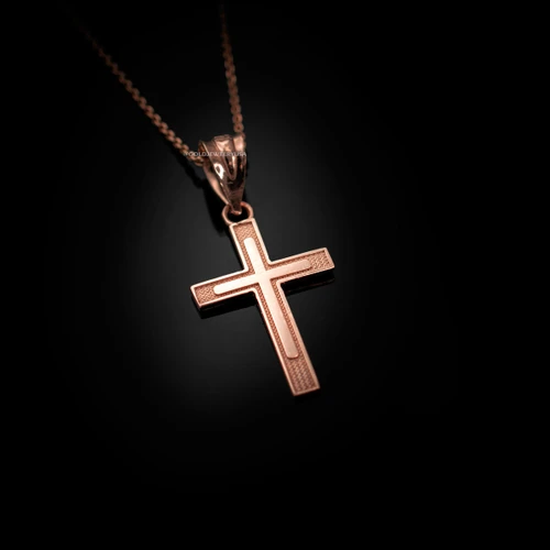 Rose Gold Inner Cross Charm Necklace