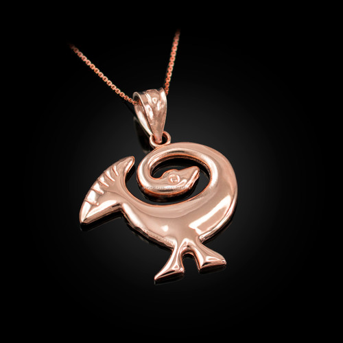 Rose Gold African Adinkra Sankofa Pendant Necklace
