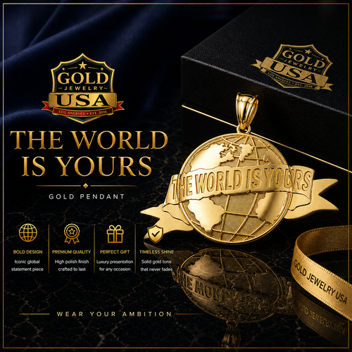 Yellow Gold THE WORLD IS YOURS Pendant