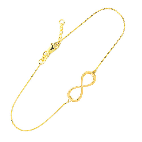 14K Dainty Gold Infinity Bracelet