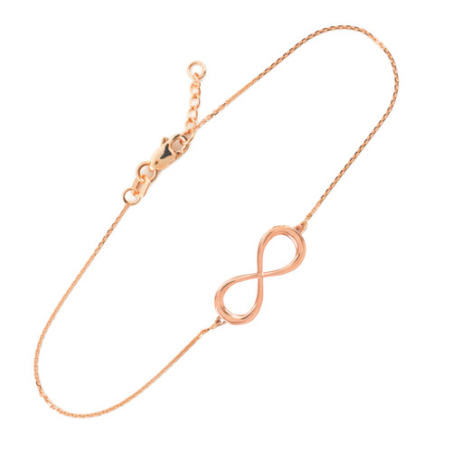 14K Dainty Rose Gold Infinity Bracelet