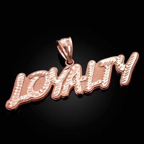 Rose Gold LOYALTY Hip-Hop DC Pendant