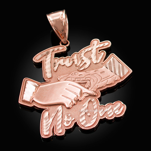 Rose Gold TRUST NO ONE Hip-Hop Pendant