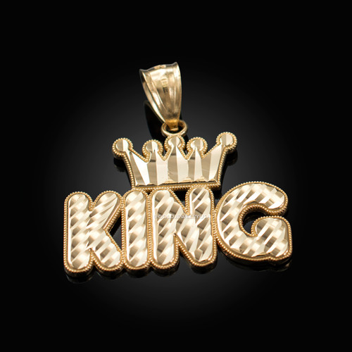Yellow Gold Crown King Hip-Hop DC Pendant