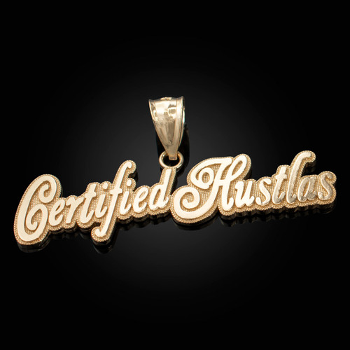 Yellow Gold CERTIFIED HUSTLAS Hip-Hop Pendant