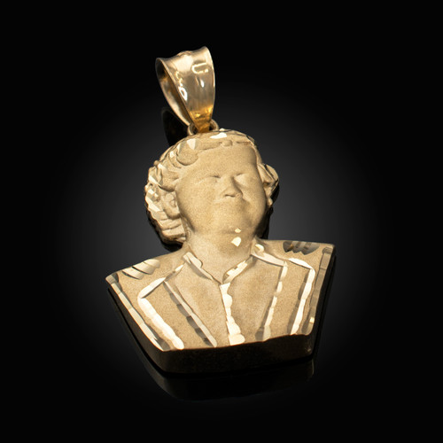Yellow Gold El Patron Pablo Escobar Satin DC Pendant