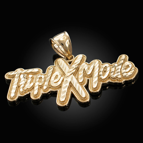 Gold TRIPLE X MODE Hip-Hop DC Pendant