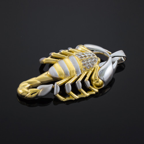 Men's gold scorpion pendant