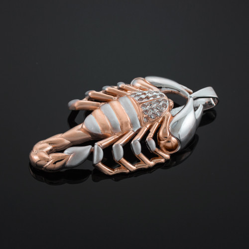 Rose gold mens scorpion pendant