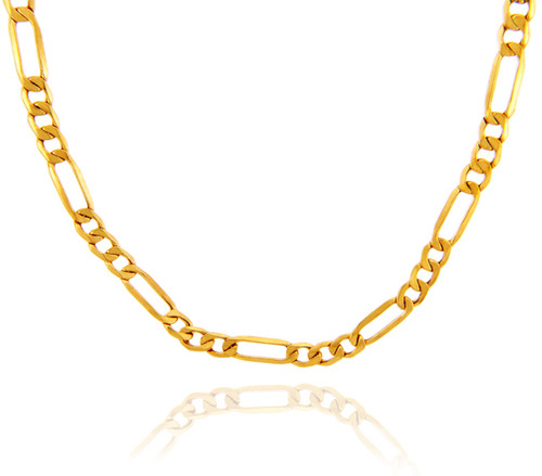 10K Yellow Gold 4.12mm Hollow Figaro Chain