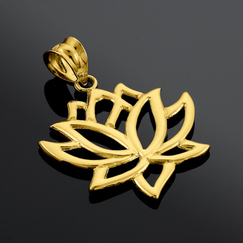 Gold Lotus Flower Pendant