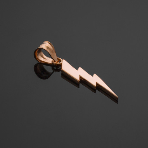 Rose Gold Thunderbolt Charm Pendant