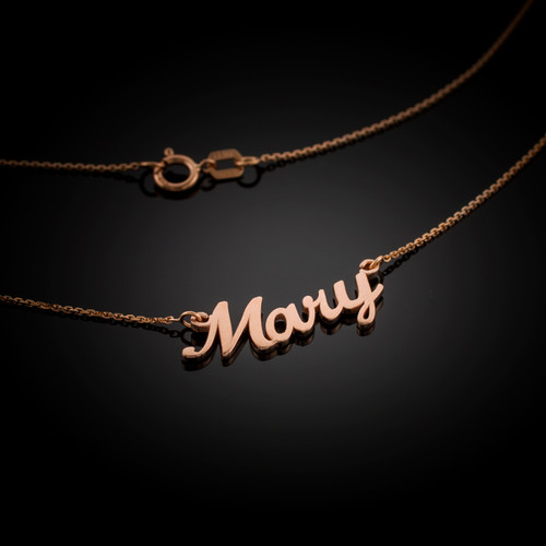 Rose Gold Name Script Necklace "Mary"