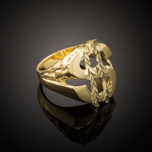 Gold Dollar Sign Nugget Ring