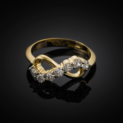 Gold Infinity CZ Ring