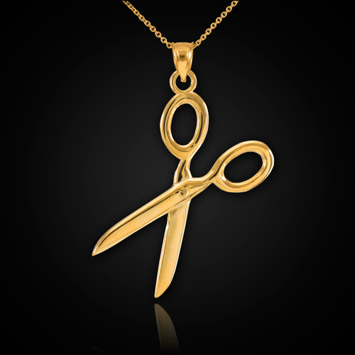 Gold Scissor Pendant Necklace