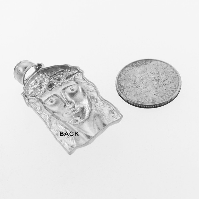 White Gold Jesus Face Pendant