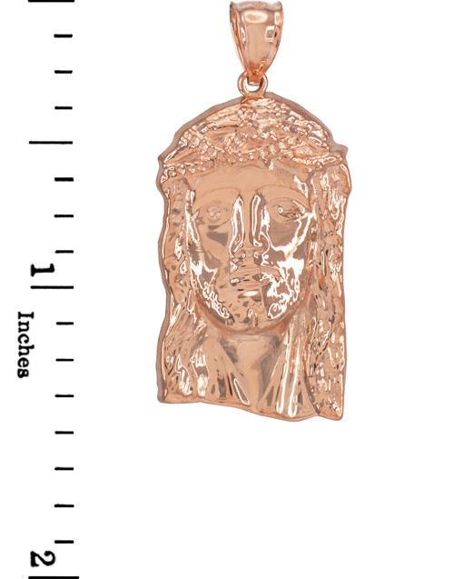 Rose Gold Jesus Face Pendant