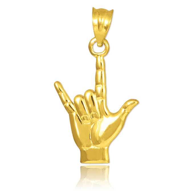 Gold "Hang Loose" Shaka Charm Pendant