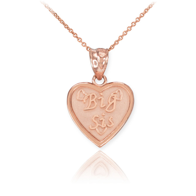 Rose Gold 'Big Sis' Heart Pendant Necklace