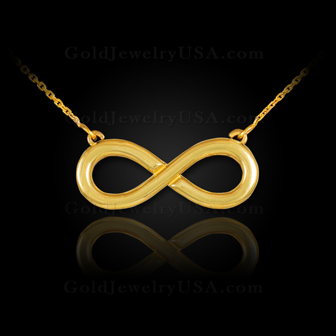 Gold infinity necklace
