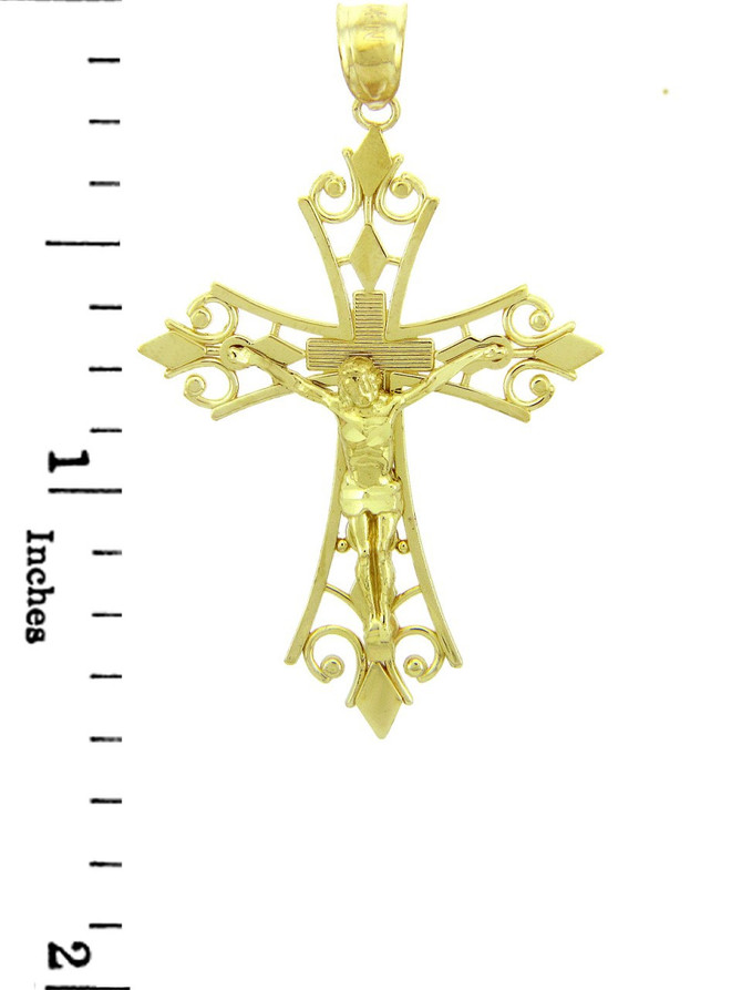 Gold Open Crucifix Pendant