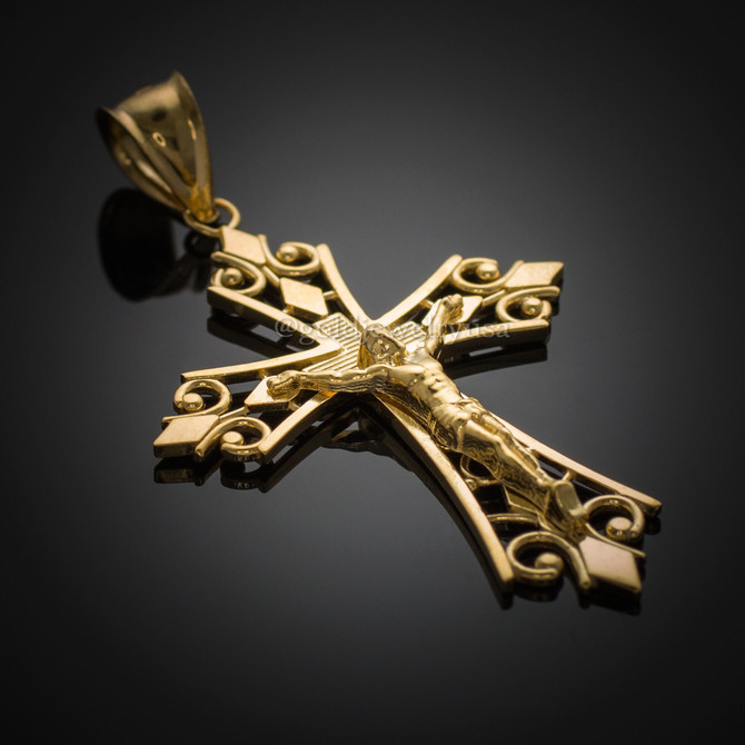 Gold crucifix pendant