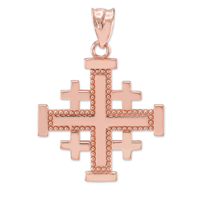 Rose Gold Jerusalem Cross Pendant