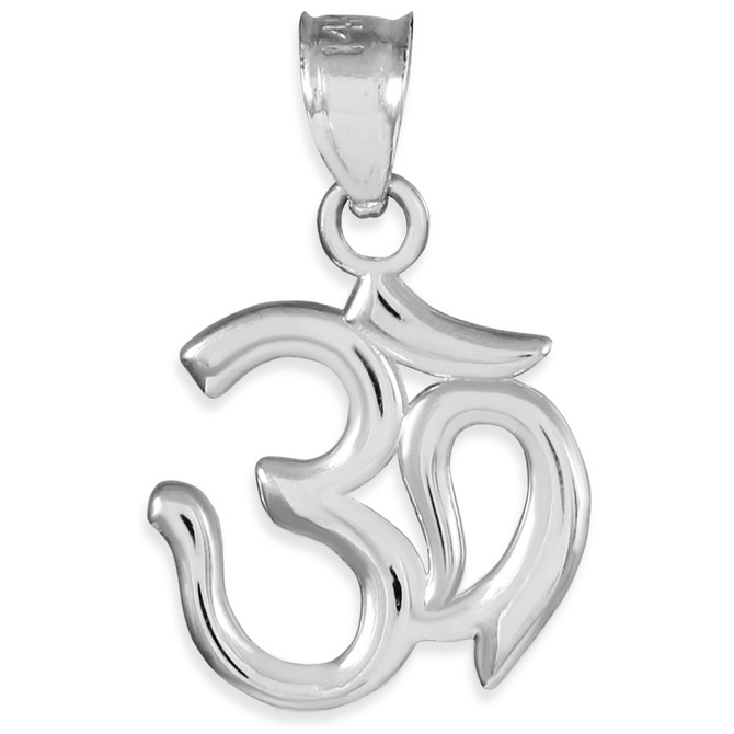 White Gold Om Pendant
