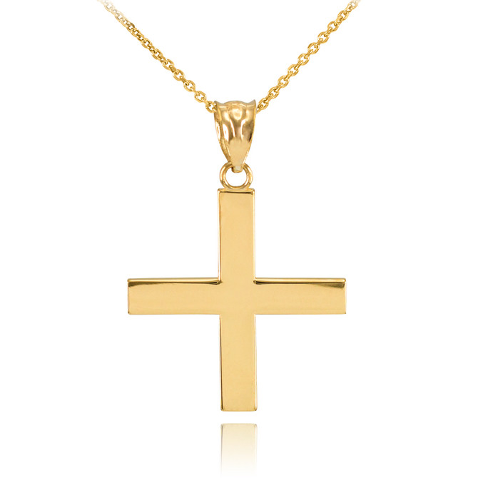Gold Greek Cross Pendant Necklace