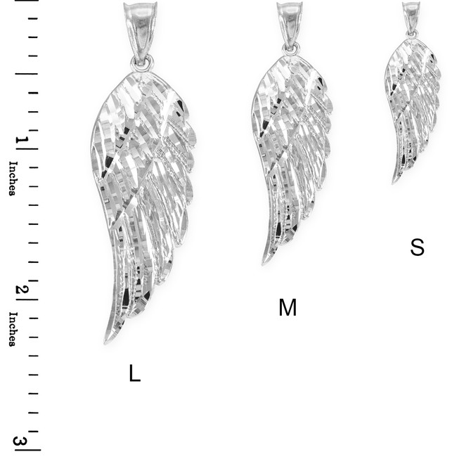 White Gold Angel Wing Pendant