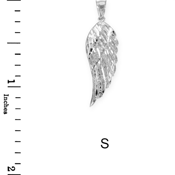 White Gold Angel Wing Pendant Necklace