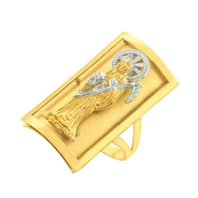 Two-tone Gold Santa Muerte Fancy Ring