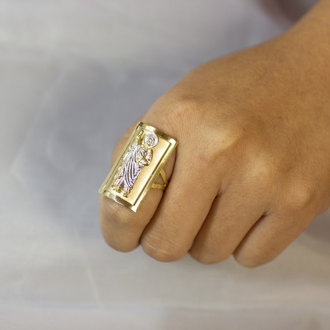 Two-tone Gold Saint Jude Fancy Ring