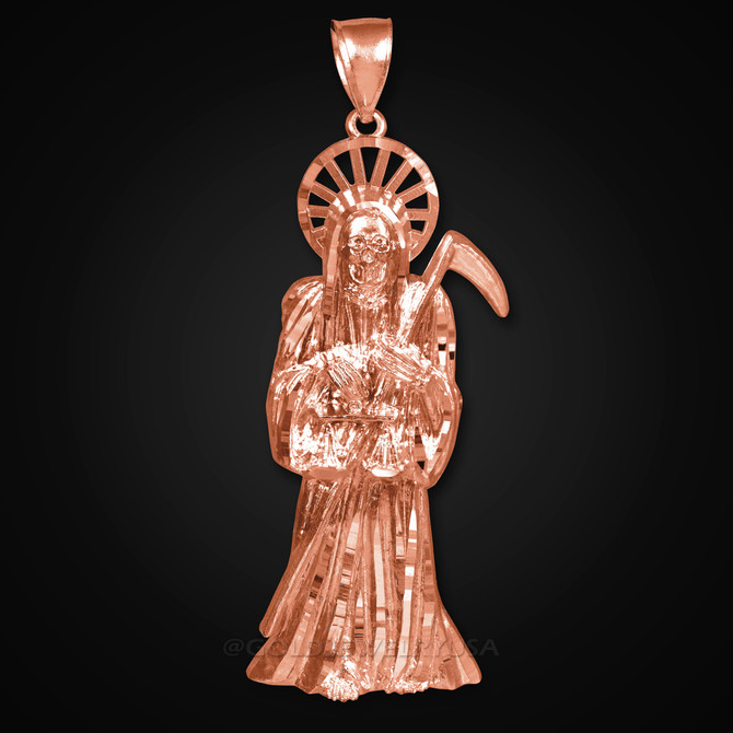 Rose gold Santa Muerte Pendant