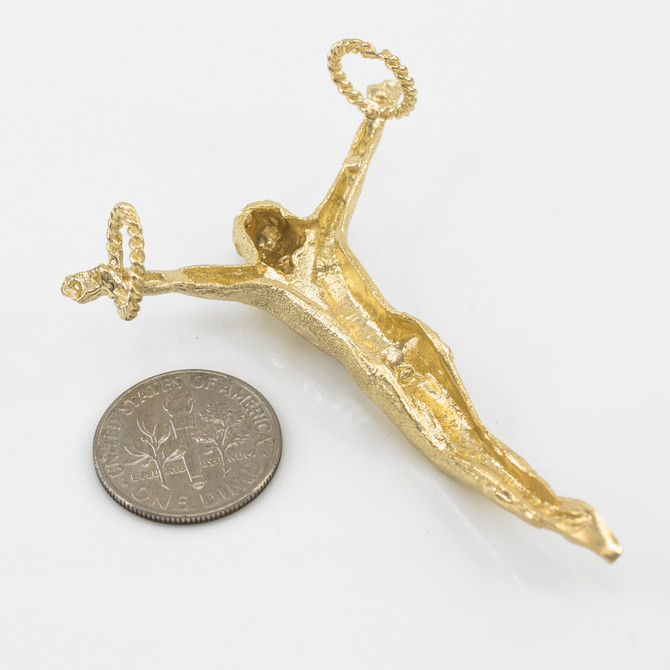 10K Gold Crossless Jesus Crucifix Large Hip-Hop Pendant