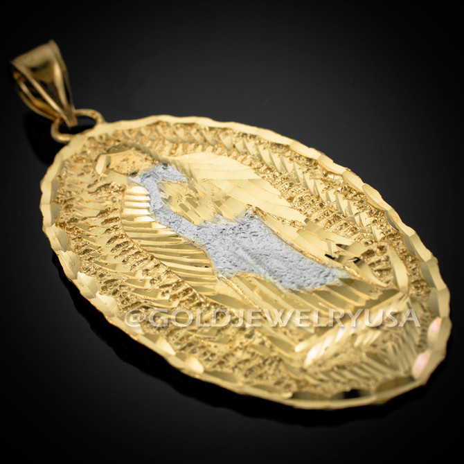 Gold Virgin Mary Guadalupe Hip-Hop Pendant