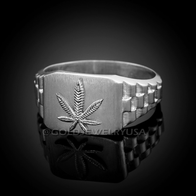 White Gold Marijuana Ring