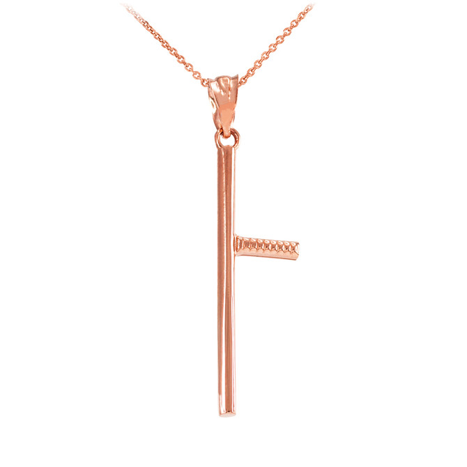 Rose Gold Police Baton Club Pendant Necklace