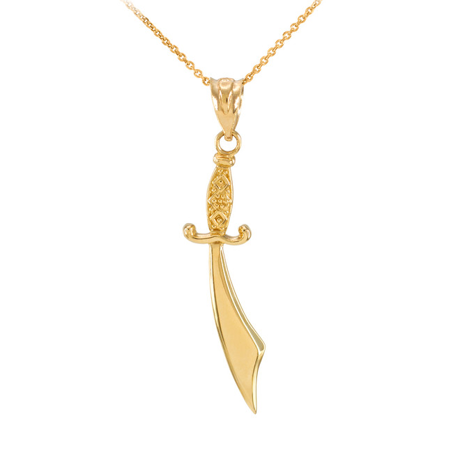 Gold Scimitar Islamic Pendant Necklace